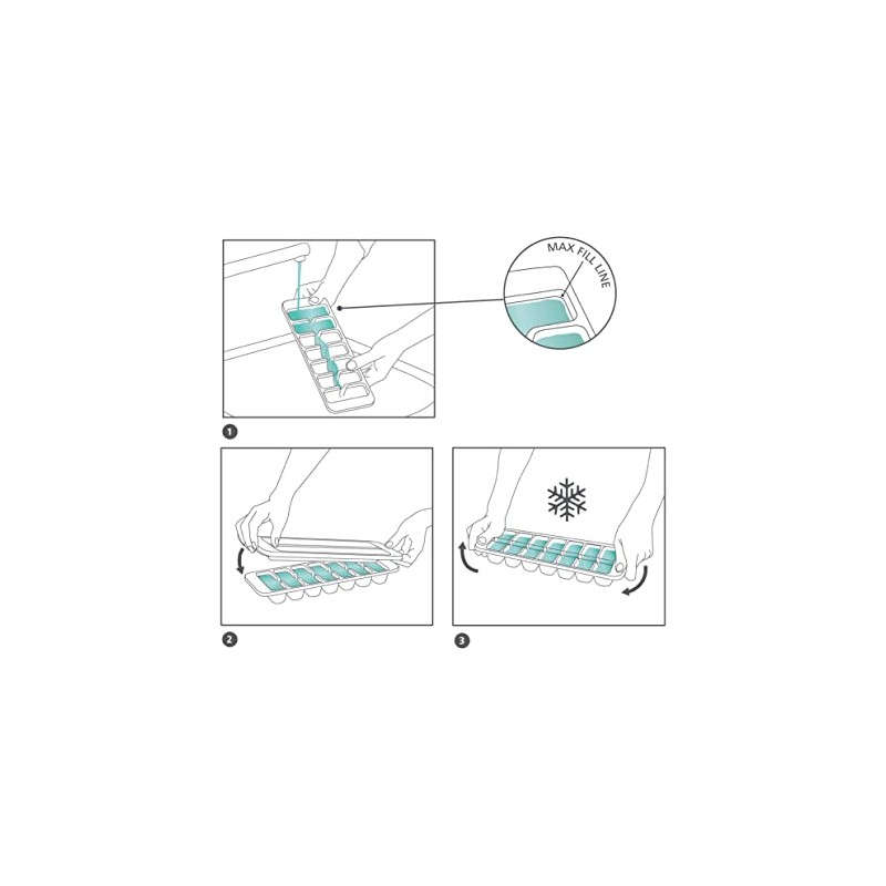 Joseph Joseph Flow - Easy-fill Ice-cube Tray with Lid, Stackable,