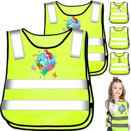 YOUYIKE Children's High Visibility Vest, Pack of 2/3 Reflective Safety Vest, Yellow, Safety Vest, Bicycle Child from 3-12 Years, 360 Degree Reflective Vest for Going to School, Cycling, Sports
