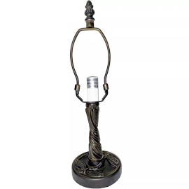 Rainbow Art Glass Twisted Dragonfly Lamp Base, Antiq.Brz.Fnsh