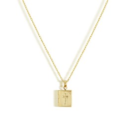 ZeroStone Cross + Bible Openable 14K Gold Plated Slideable Adjustable Chain Cross Necklace for Women Fashion Trendy Gold Cross Women Necklace
