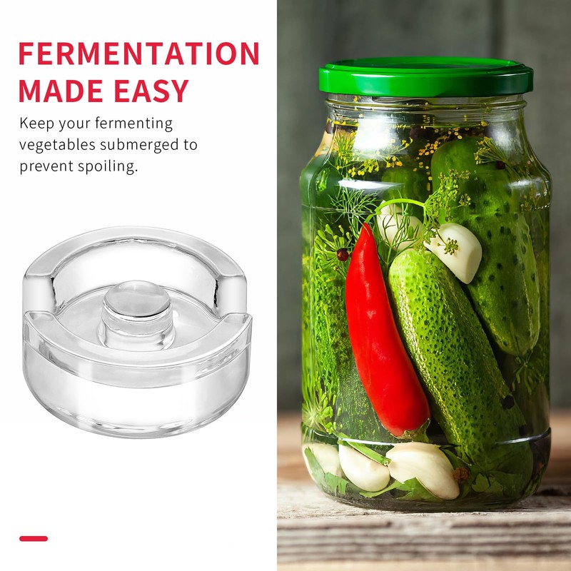 9Pcs Fermentation Glass Weights with Easy Grip Handles, Clear Canning