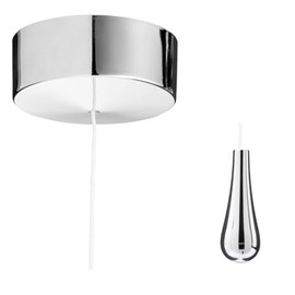 Taps2Traps™ Chrome Bathroom Ceiling Light Pull Cord Switch 2 way 6A With CP Teardrop Pendant