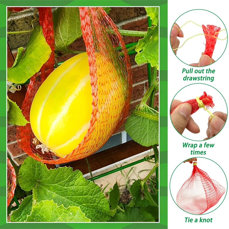 100Pcs Watermelon Nets,Melon Hammock Hanging Cantaloupes Support Net,Reusable Mesh Bags