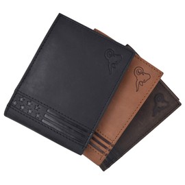 CAZORO Mens Slim Bifold Wallet RFID Blocking Minimalist Front Pocket Wallets for Men - USA Stars & Stripes (Brown)