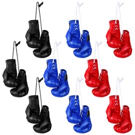 Lenwen 18 Pcs Mini Boxing Gloves for Car Mirror Hanging Miniature Punching Gloves Pendant Boxing Christmas Ornament Miniature Boxing Accessories for Home Decoration Party Favors