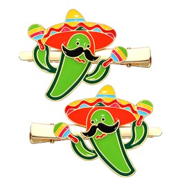 Cinco De Mayo Hair Clips Cute Red Chili Pepper Pinata Mexican Sombrero Hair Pins Hair Barrettes for Women Girls Mexico Fiesta Festive Hair Decoration for Cinco De Mayo Day Party Favors Gift (cinco de mayo hair clip B set)
