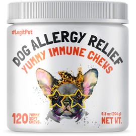 LEGITPET Allergy Relief Chews for Dogs & Immune Support with Kelp, Colostrum & Bee Pollen - for Seasonal Allergies + Anti Itch, Skin Hot Spots Soft Treats