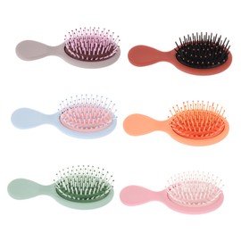 SAFIGLE 6Pcs Mini Wet Hair Brush Hair Brushes for Curly Avocado Portable Lightweight and Durable for Easy
