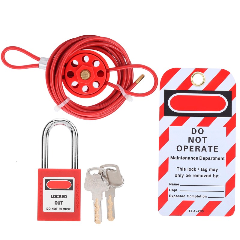 Cable Lock Kit Adjustable Insulation Universal for Valve Red Energy