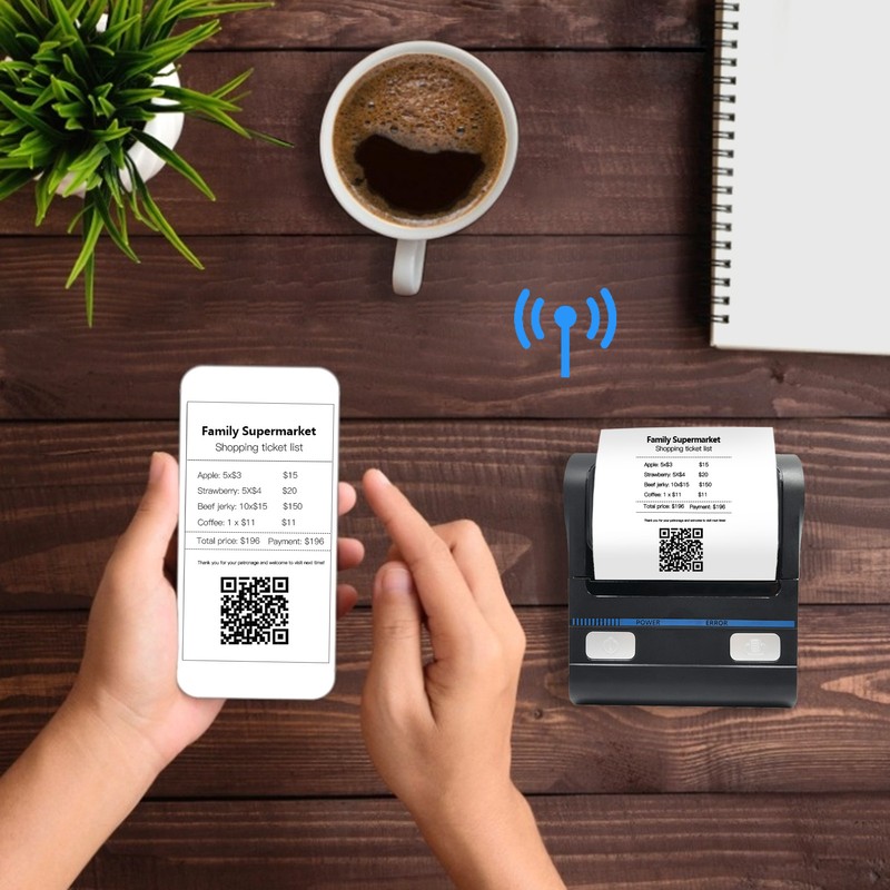 Milestone Portable 80mm Receipt Printer Wireless BT Thermal Receipt Printer