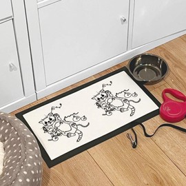 'Cat with Christmas Lights' Pet Feeding Mat (PM00014090)