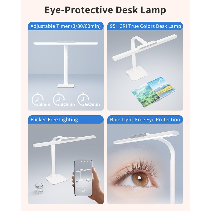 SEOUFRDZ LED Desk Lamps for Home Office with Base, 24W