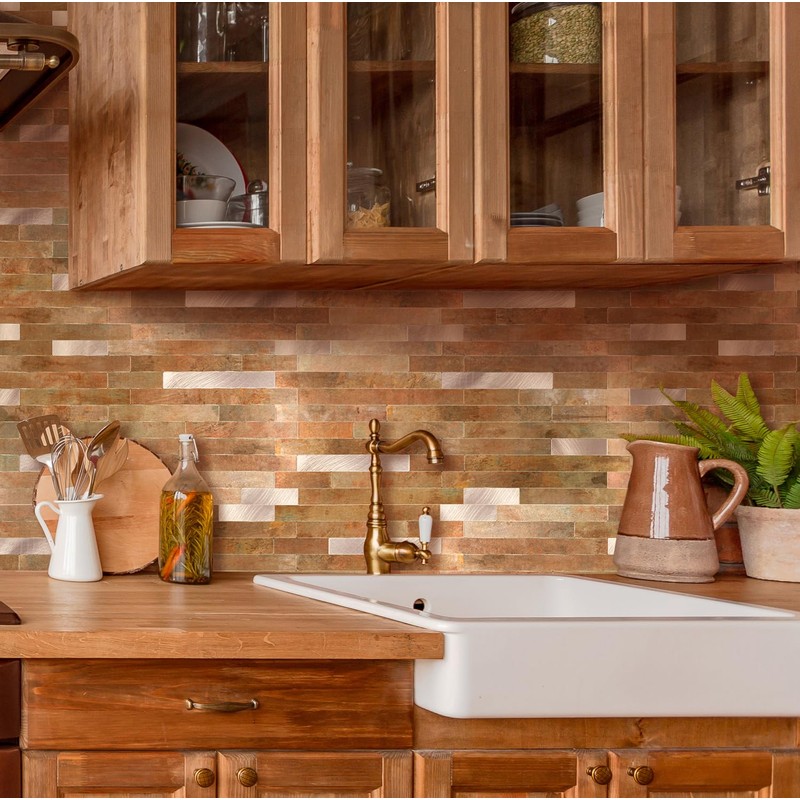 5 - Sheet Peel and Stick Backsplash Wall Tile, PVC