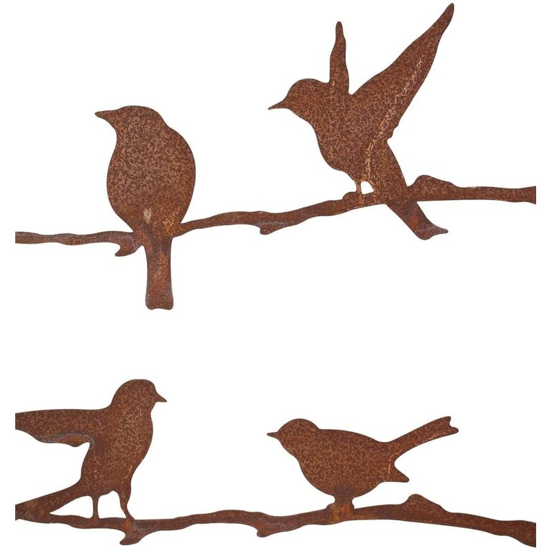 Dekoleidenschaft Metal Bird Garden Stake in Rust Look, 115 cm