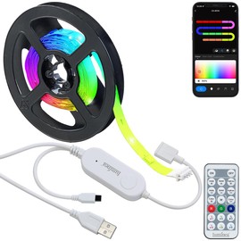 Luminea Home Control Smart USB RGB IC LED Strip Bluetooth App Remote Control 2M