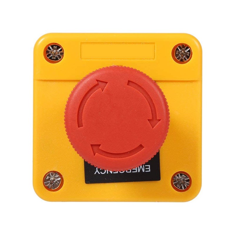 Emergency Stop Button, 660V 10A Plastic Red Mushroom Sign Weatherproof