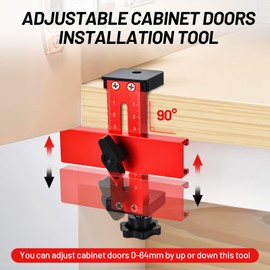 EXJIOTA Cabinet Door Installation Jig, Cabinet Door Mounting Jig with Precision Edge Positioner, Adjustable Cabinet Doors Installation Positioner for Installing Frameless and Face Frame Cabinet Doors