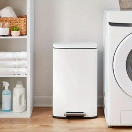 New 45L Rectangular Step Trash Ca - Color: Silvery