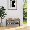Dranixly Shoe Rack,2-Tier Bamboo Stackable Shelf Storage Organizer for Entryway,