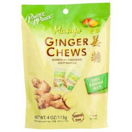 Prince Of Peace Ginger Chews Mango 4 oz - Exp: 9/23/2026 - (Pack of 6)