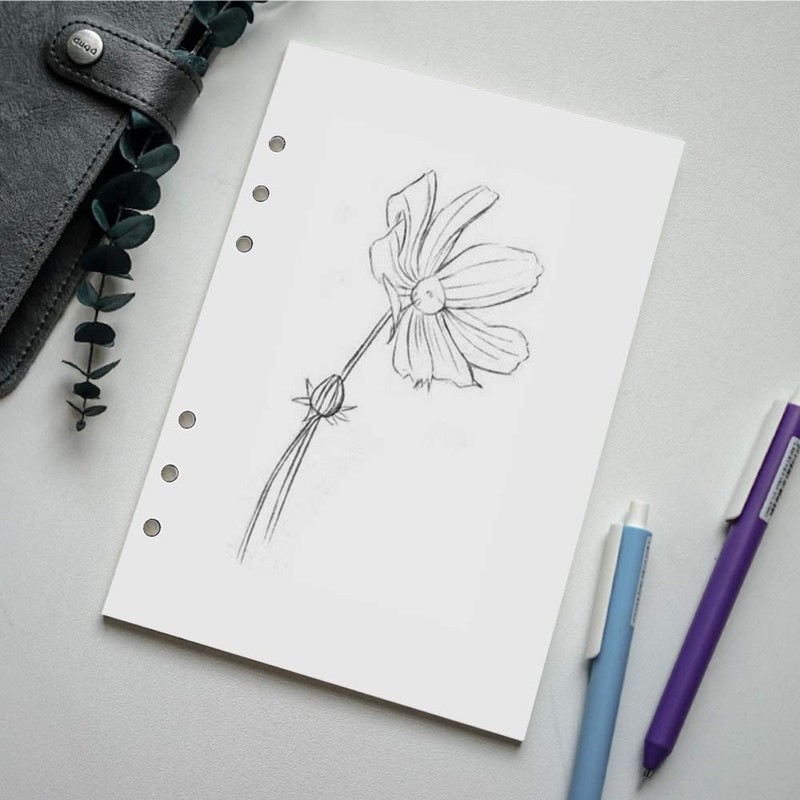 A5 Blank Refills Paper for Filofax Planner/Binders, 100 Sheets/200 Pages,