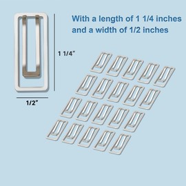 100 Pcs Premium Square Paper Clips, 1.2 Inch Silver Paperclips Stainless Steel for Office, School, Document Organizing and Teacher Supplies