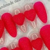 Hot Pink Sugar Handmade Nail Tips - Square S /