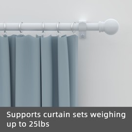 GXOACKJ 2 Pack White Curtain Rods for windows 32 to 48 inch, 5/8 inch Splicing Heavy Duty Metal Curtain Rod Set with Brackets