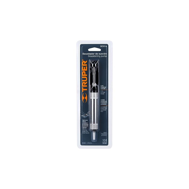 Truper DESO-8, Desoldador de succión, punta antiadherente, 8"