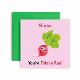 Huxters Birthday Cards for Women – You're Totally Rad! Niece Happy Birthday Card for Birthday, Niece Birthday Card with Lovely Pink Envelope – Funny Birthday Card (Niece)