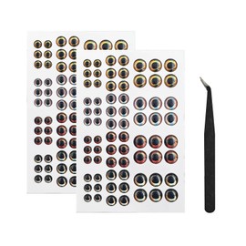 2D/3D/4D/5D Fishing Eyes Oval Pupil Fishing Lure Eye for Making Fishing Lure and Fly Tying (5D Yellow White Red)