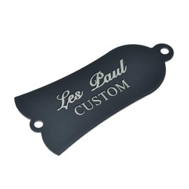 2 Hole Metal Black 1 Ply Guitar Truss Rod Cover with White Letters CUSTOM Print Iron Truss Rod Cover for USA Les Paul LP/SG