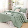 Litanika Oversized King Comforter Set 120x98, 3 Pieces Sage Green