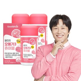 Good & Kids Children's RTG Omega-3 Chewable 90 Capsules (3 Bottles) + NP Vitamin C Gummies / Vitamin D & Zinc Containing Growing Kids / 굿앤키즈 어린이 알티지 오메가3 츄어블 90캡슐 3통 + NP 비타C 구미  비타민D 아연 함유 성장기 키즈