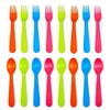 Jawbush 16 Pcs Kids Utensils, Plastic Kids Forks and Spoons,