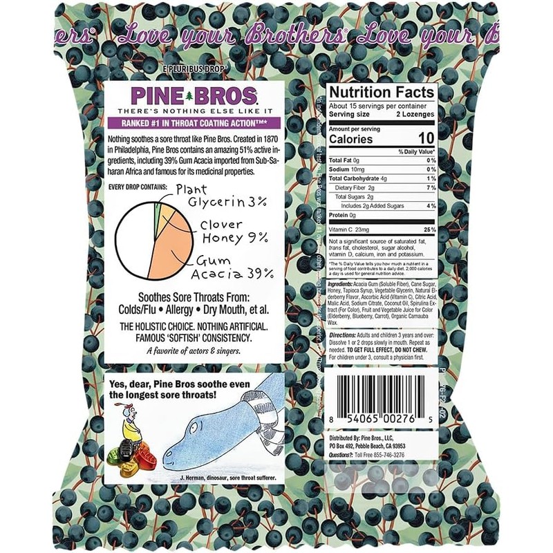 Pine Bros. Gummy Sore Throat Softish Drops 30 Count (Approx)