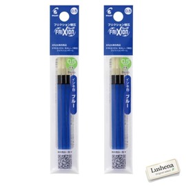 FriXion LFBTRF30EF LFBTRF12EF 0.5mm 3 Blue Refills (x2) Total 6 Pens Multi-Color Extra Fine Erasable Ballpoint Pen by Lushena original select