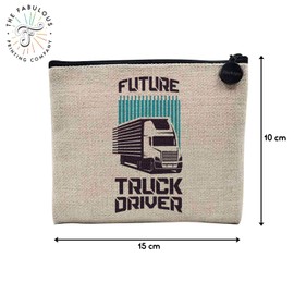 Tasche aus Leinen – Future Truck Driver Job Passion – Kosmetiktasche aus Leinen in Leinenoptik – Geldbörse – 15 x 10 cm, leinen, 15 x 10 cm, Kosmetiktasche