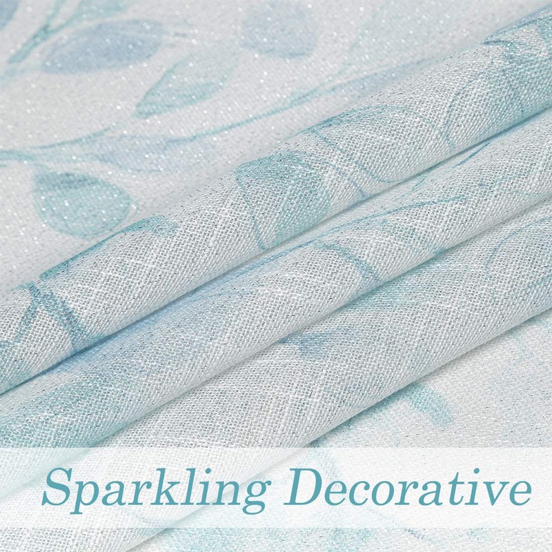 Central Park Leaf Floral Print Metallic Sheer Linen Window Curtain