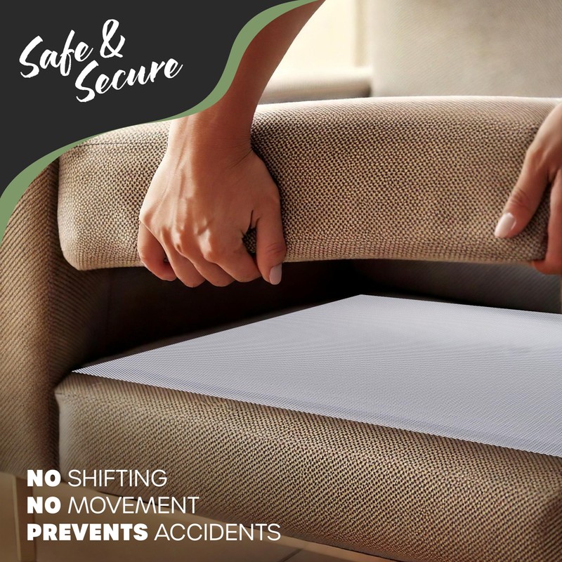 Nevlers 84"x22" White Couch Cushion Grip Pad | Durable PVC
