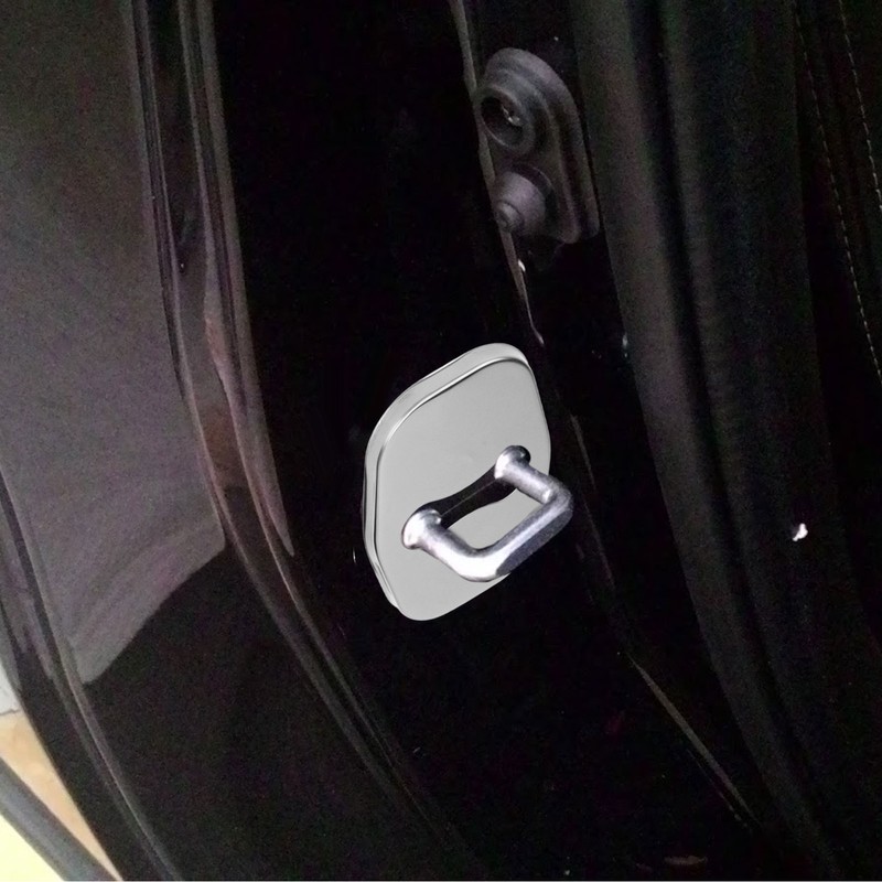 4PCS Door Lock Striker Cover Stainless Steel Strong Protection Replacement