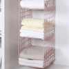 Hanging Closet Organizer 3 Tier Pink Storage Shelf Minimalist Grid
