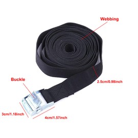 2.5CM x 2M Adjustable Lashing Straps Ratchet Webbing Trailer Tie Down Straps with Clamping Lock