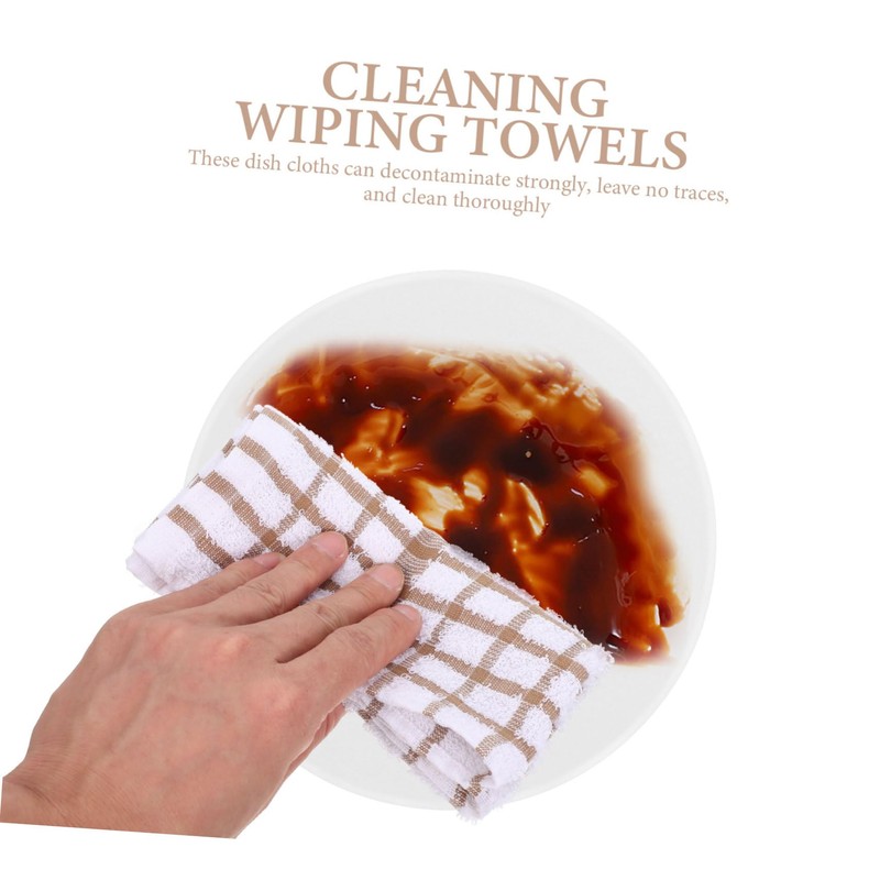 Ciieeo 3Pcs Supple Kitchen Dish Towels Organic Cotton Cleaning Cloths