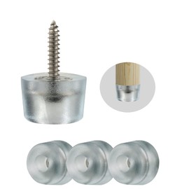 Pack of 16 Furniture Feet, Rubber Buffer for Audio Chairs, Chopping Board, Rubber Feet, Screwable (With Screws, Packaged) Rubber Buffer (16), White, 2 x 2 x 1.5, Y-20