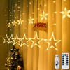 Garlocht Star Curtain Lights, 138LED Fairy Lights with 8 Modes