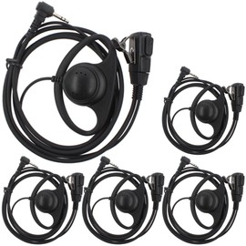 AOER D Shape Earpiece Headset PTT for Motorola Talkabout Cobra Two Way Radio Walkie Talkie 1pin(5 Pack)