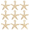 Beebeecraft 1 Box 30Pcs Starfish Charms Bulk Real 18K Gold Plated Alloy Sea Ocean Beach Animals Starfishes Mini Dangle Pendant Charm for Jewelry Making Pendants Necklace Bracelet DIY Crafts Supplies