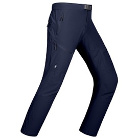 Little Donkey Andy - Pantalones ligeros de viaje para hombre, transpirables, atléticos, con bolsillos con cierre, Azul marino, XX-Large