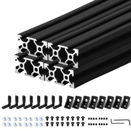 Seekliny 4Pack 2040 Aluminum Extrusion V Slot 150mm Black Extruded Aluminum Profile 20x40 V-Slotted Framing European Standard Anodized Linear Rail for 3D Printer Accessories Parts CNC